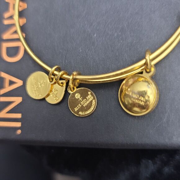 Alex and Ani October Birthstone Gold Bangle - Picture 7 of 8
